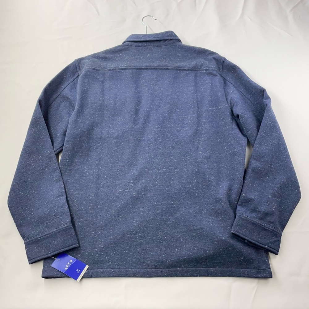 NWT APT.9 Men’s Shirt Jacket Size Medium Heathered Dark Blue Snap Buttons - Picture 2 of 7